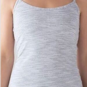 Lululemon Athletica Light heathered gray power y back like new with pads great
